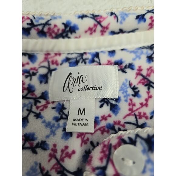 Aria Collection Soft Plush Long Floral Nightgown Sz M Warm Cudly - Picture 4 of 5